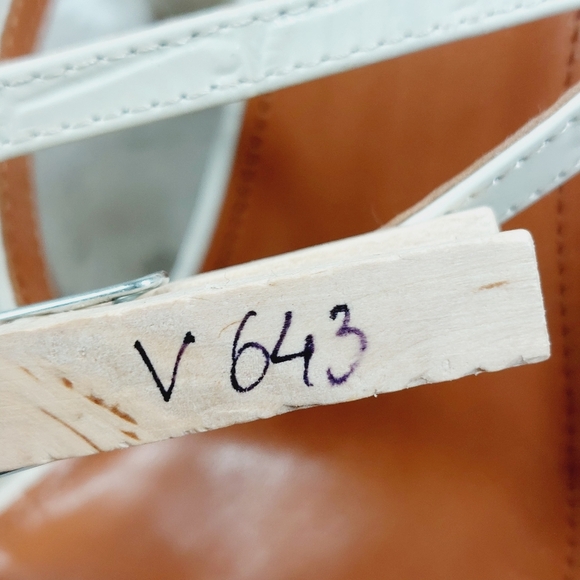 NEW Marc Fisher Katin Ivory Leather Platform Block Heel Sandals V643 - Picture 13 of 13